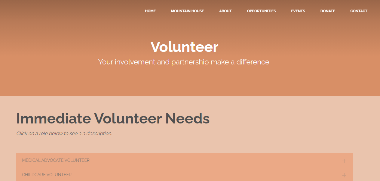 So Big Volunteer Page